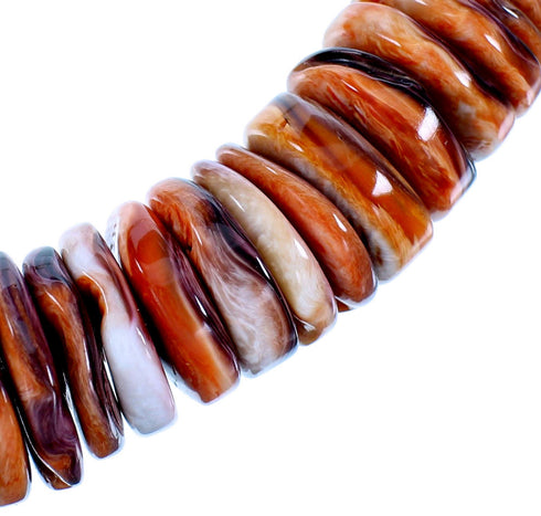 Purple And Orange Oyster Shell Genuine Sterling Silver Bead Necklace RX114151